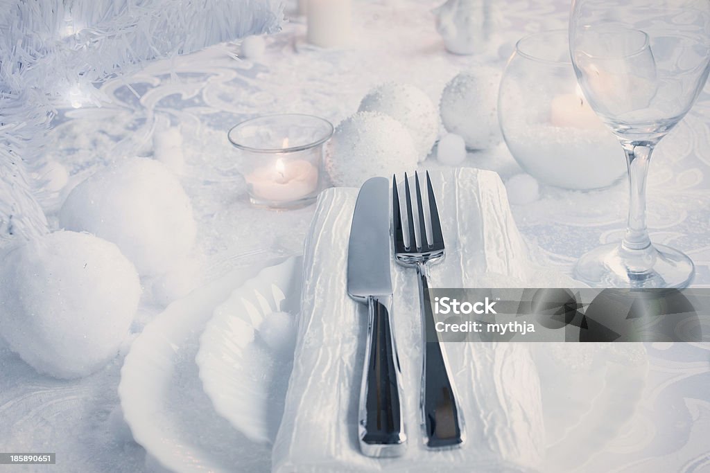 Configuração de mesa de Natal - Foto de stock de Arranjo royalty-free