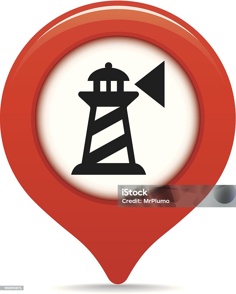 Lighthouse Os Symbol Lighthouse Map Pointer Stock Illustration - Download Image Now - Beacon ...