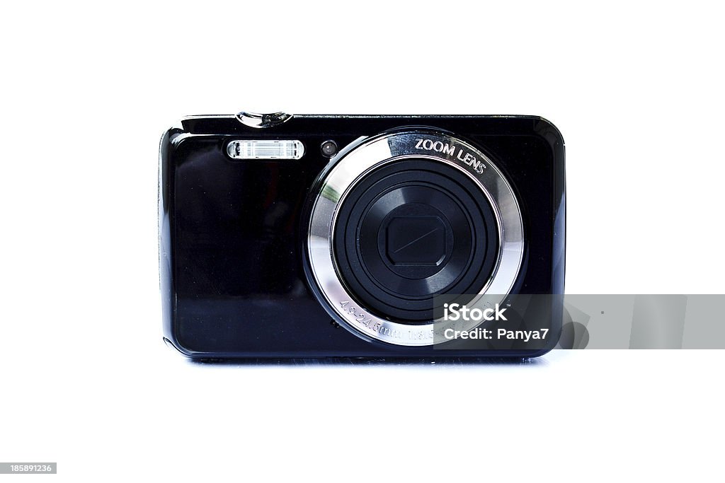 Fotocamera digitale compatta nera - Foto stock royalty-free di Apertura del diaframma
