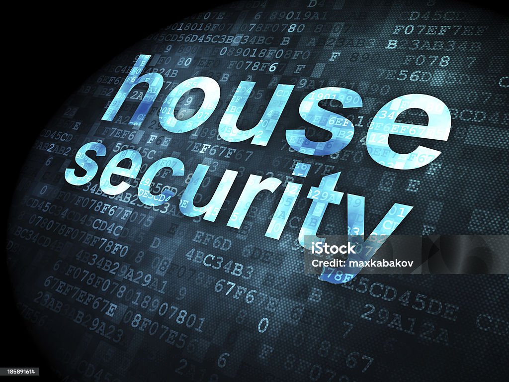 Conceito de privacidade: Casa em fundo digital de segurança - Royalty-free Abstrato Foto de stock