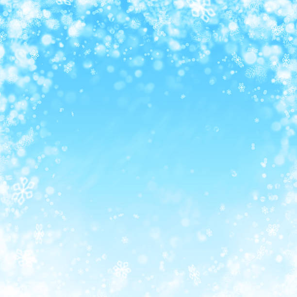 istock blue winter background with snow and snowflakes 185894121