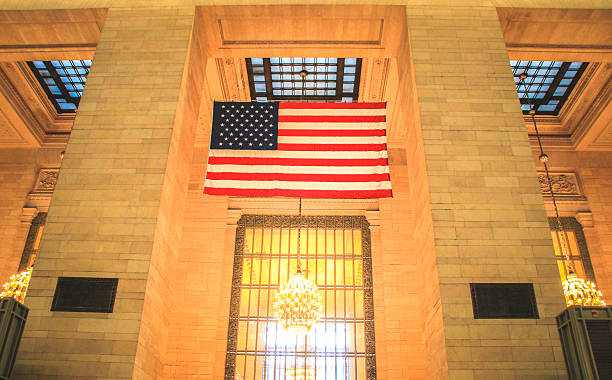 istock US flag, Grand Central Station. 185894436