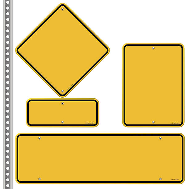 illustrations, cliparts, dessins animés et icônes de jaune roadsigns ensemble - circulation routière