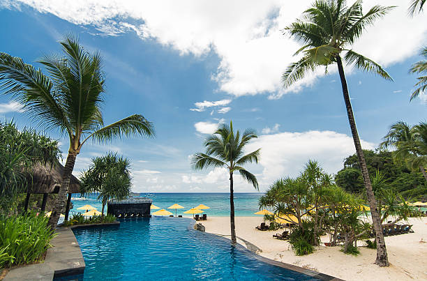 istock Swimming pool in resort 185895590
