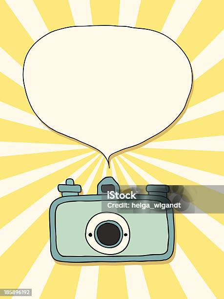 Vintage Camera With Speech Bubble Stock Illustration - Download Image Now - Antique, Backgrounds, Black Color