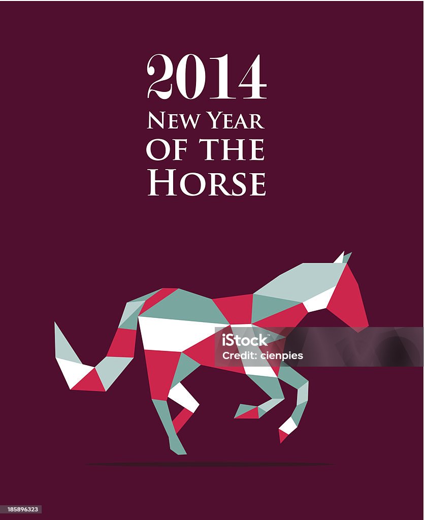 Capodanno cinese del Cavallo triangolo composizione. - arte vettoriale royalty-free di 2014
