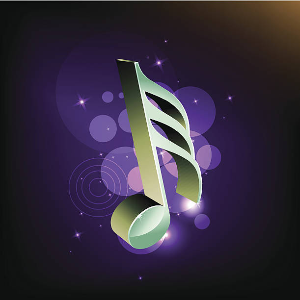 3D music note vector art illustration