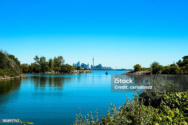 Fishing On Lake Stock Photo - Download Image Now - Toronto, Island, Urban Skyline