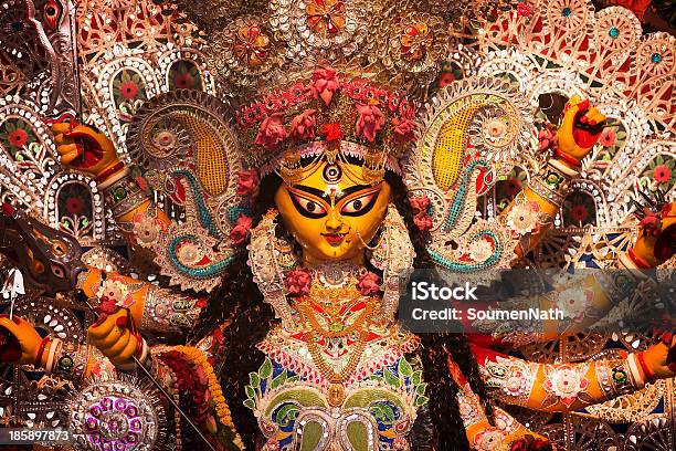 Indian Deity Goddess During Durga Puja Celebrations Stock Photo - Download Image Now