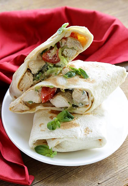 istock burrito (doner) with chicken and vegetables 185898900