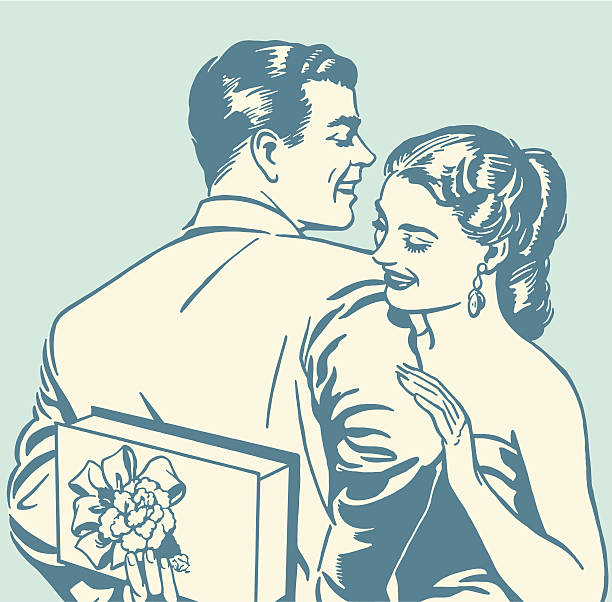 Happy Couple Happy Couple flirting stock illustrations