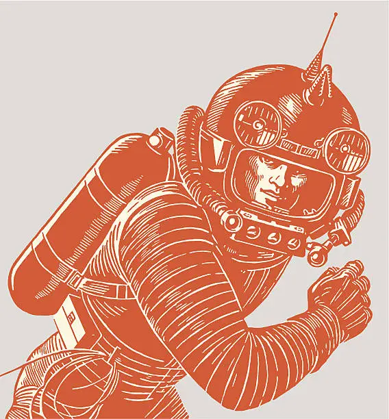 Vector illustration of Astronaut Wearing a Spacesuit