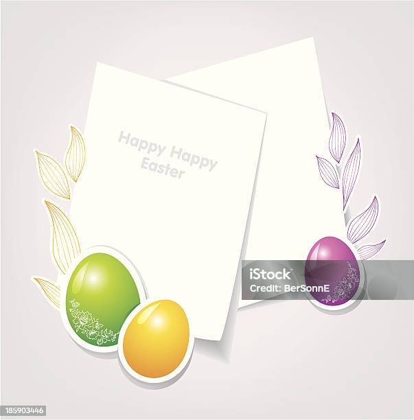 Easter Template Stock Illustration - Download Image Now - April, Branch - Plant Part, Celebration