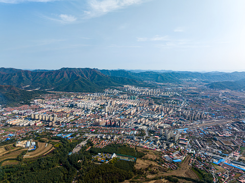 Aerial photography of Kuandian Manchu Autonomous County, Liaoning, Dandong, China