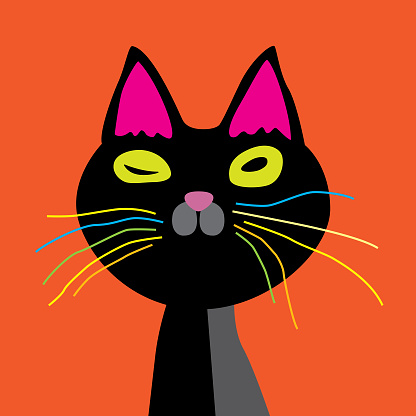 Vector illustration of a schizophrenic cat.