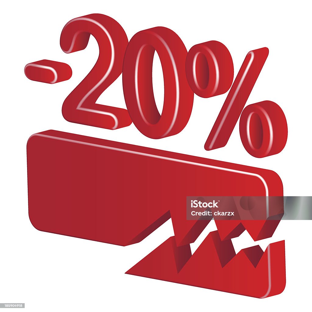 Minus dwadzieścia procent (czerwony) - Grafika wektorowa royalty-free (Biznes)