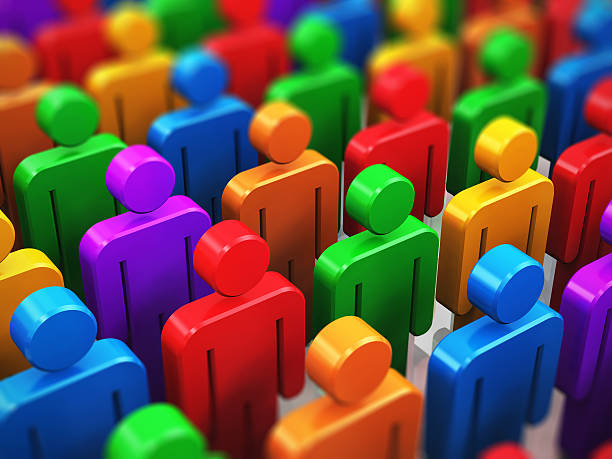 istock Crowd of color human figures 185905158