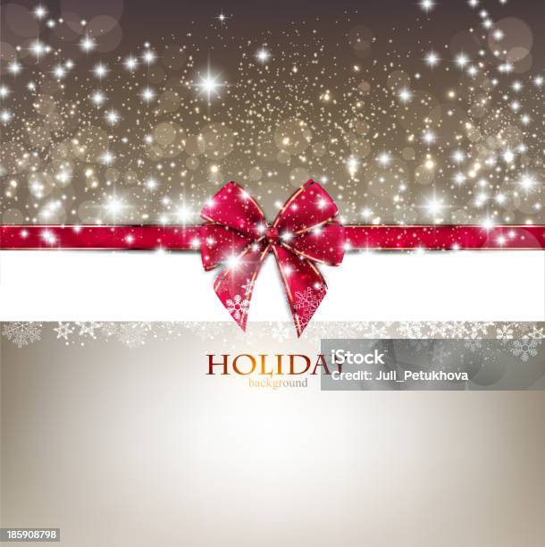 Greeting Card With Red Bow And Copy Space Vector Illustration Stock Illustration - Download Image Now