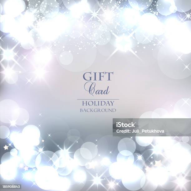 Christmas Background With White Lights And Snow Stock Illustration - Download Image Now - Invitation, Silver Colored, Holiday - Event