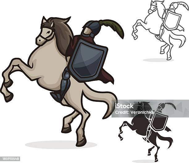 Ilustración de Knight y más Vectores Libres de Derechos de Caballero - Caballero, Caballo - Familia del caballo, Accesorio de cabeza