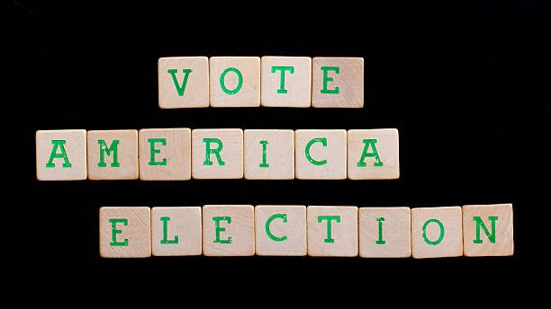 istock Letters on wooden blocks (America, vote, election) 185910675