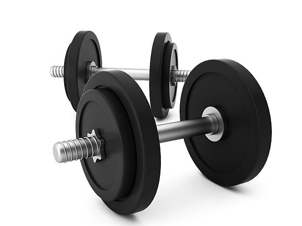 istock 3d render of two dumbbells on white 185911474
