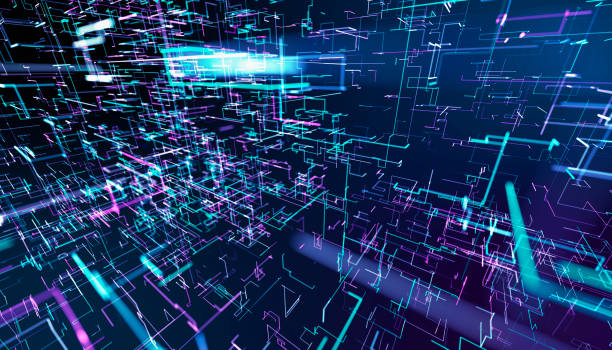 istock Abstract technology background made of lines 1859125838