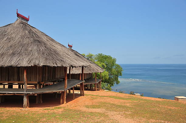 istock Tibar bay, East Timor: traditional timorese houses 185913582
