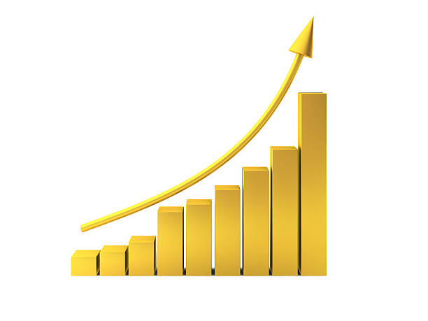 istock 3d render of golden chart 185914789