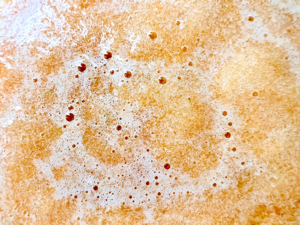 istock Close up yogurt Orange smoothie, bubbles smoothie 1859155414