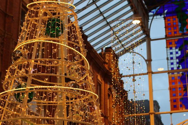 istock Modern gold metal Christmas tree 1859175401
