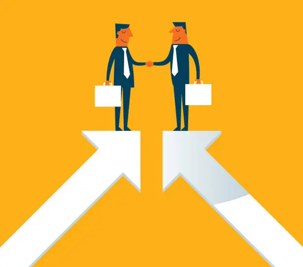 Vector illustration of Cooperation - Businessman