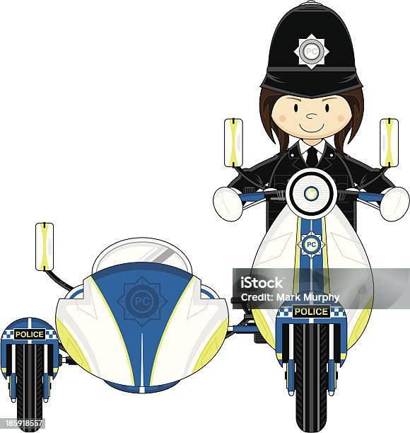 Police Woman On Motorbike Stock Illustration - Download Image Now - British  Culture, Cap - Hat, Cartoon - iStock