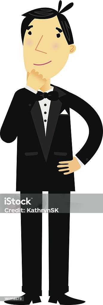 Man in Tuxedo Man in a tuxedo looking suave. Is he a celebrity, a groom or a spy? Download contains Illustrator CS6 ai, Illustrator 10.0 eps, and high-res jpeg. Tuxedo stock vector