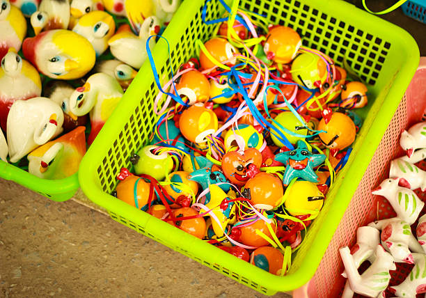 China toys China toys are traditional toys in Bat Trang village in Viet Nam. It have a lot of shapes like heart, circle, duck, star.... bat trang stock pictures, royalty-free photos & images