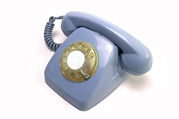 istock Vintage telephone receiver isolated on white background 185918652