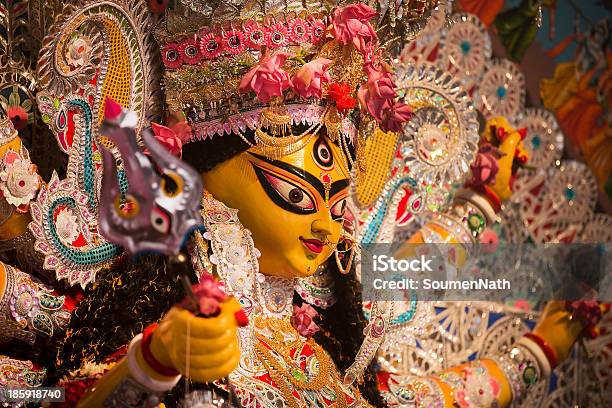 Indian Deity Goddess During Durga Puja Celebrations Stock Photo - Download Image Now