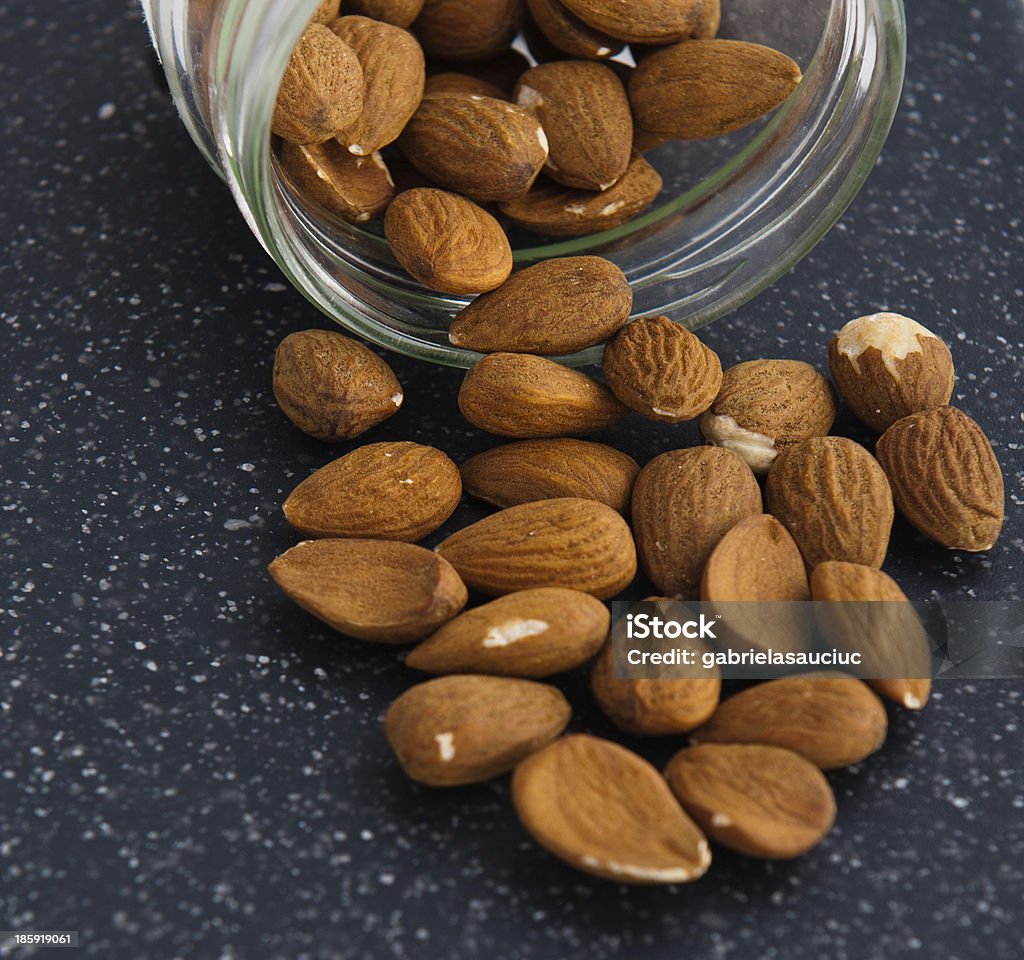almonds Close up of a jar with almonds Almond Stock Photo