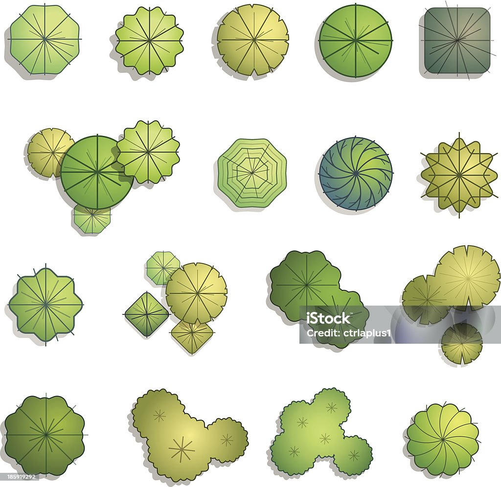 Bäume, die Ansicht von oben für design, Vektor-illustration-Landschaft - Lizenzfrei Gartengestaltung Vektorgrafik