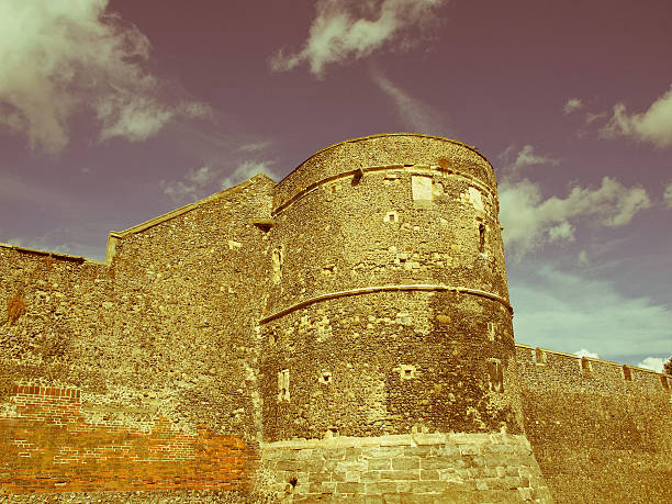 Vintage look The walls of the City of Canterbury in Kent England UK