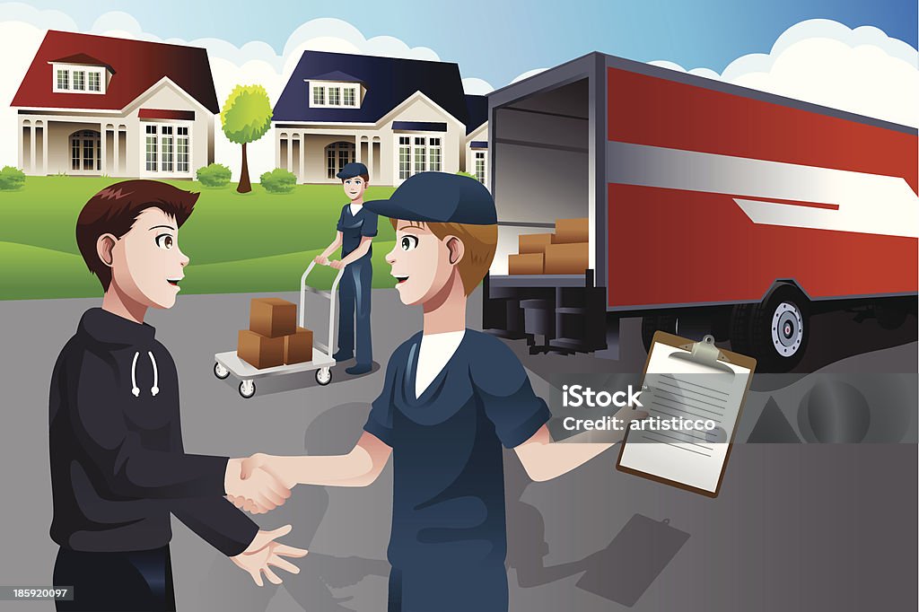 Advertising for moving company A vector illustration of Advertising for moving company Adult stock vector