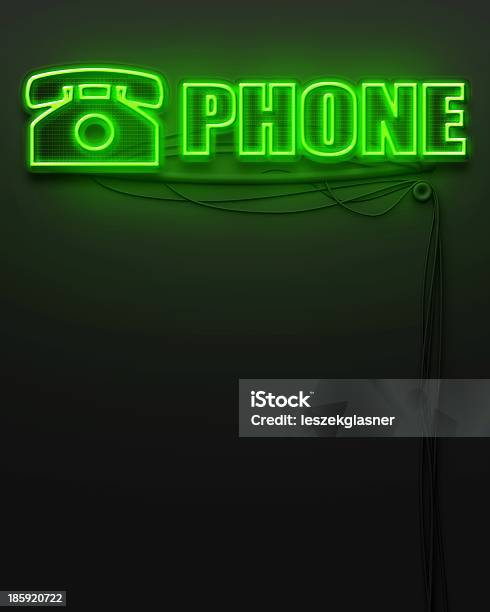 Neon Glowing Sign With Word Phone Copyspace Stock Photo - Download Image Now - Badge, Business, Collection