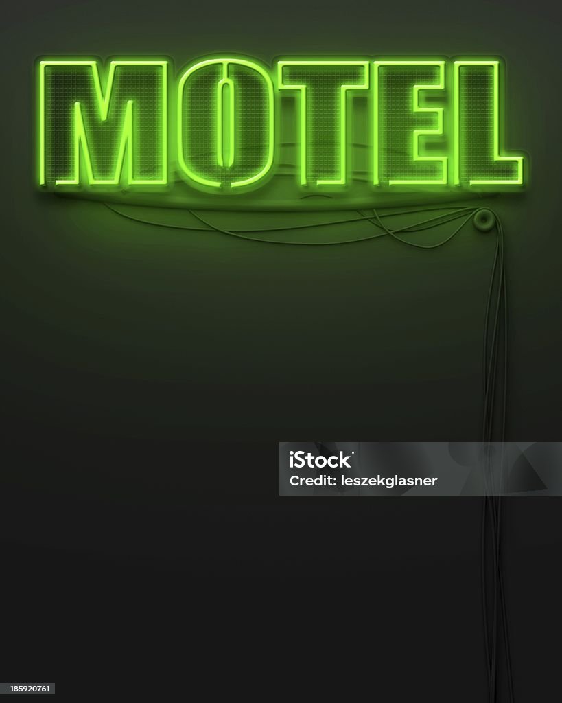 Rozjarzony Neon Znak z word Motel, copyspace - Zbiór zdjęć royalty-free (Biznes)
