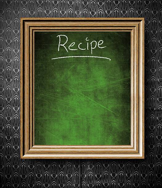 istock Recipe with copy-space chalkboard in old wooden frame 185920815