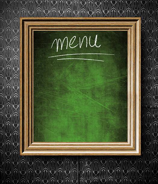 istock Menu chalkboard with copy-space in old wooden frame 185920816