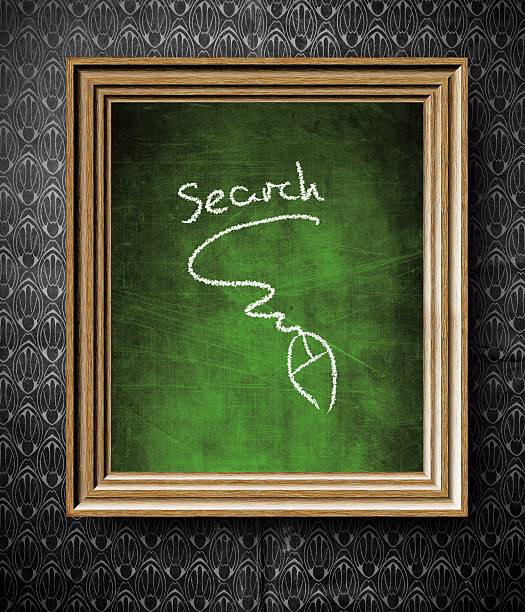 istock Search concept chalkboard in old wooden frame 185920866