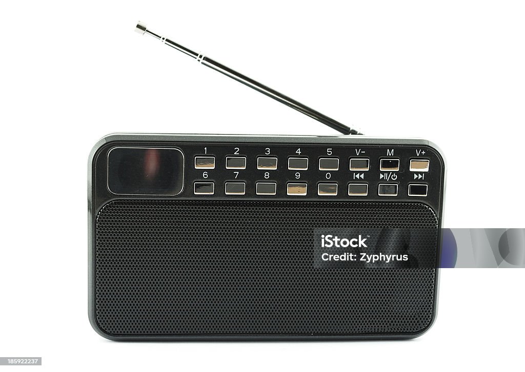 Transmissor de rádio preto isolado em fundo branco - Royalty-free Comunicação Foto de stock