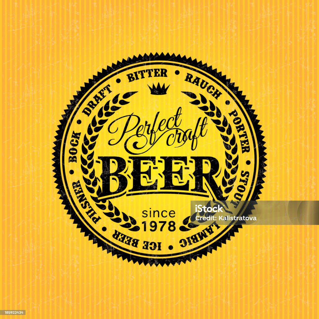 Style rétro étiquette de bière - clipart vectoriel de Alcool libre de droits