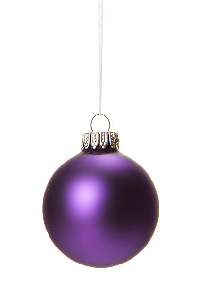 istock violet Christmas tree balls isolated hanging with white background 185922721