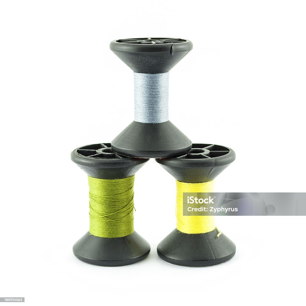 Bobinas de fios de cor em seda isolada em rolos - Royalty-free Arte e Artesanato - Arte visual Foto de stock